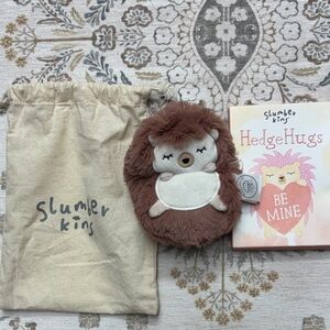 Slumberkins Brown Hedgehog Plush toy, Bag, and valentines cards
